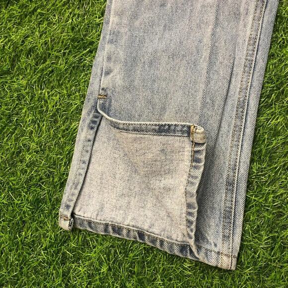 Fashion Nova Light Blue Split Hem Denim Jeans - Picture 3 of 5